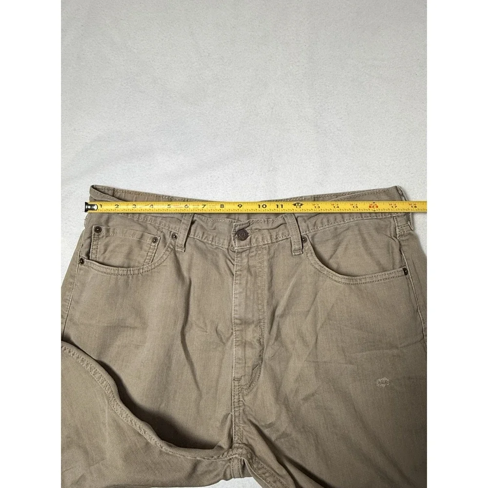 Levi's 505 Regular Fit Khaki Jeans Men's 38x30 Beige Straight Leg Cotton